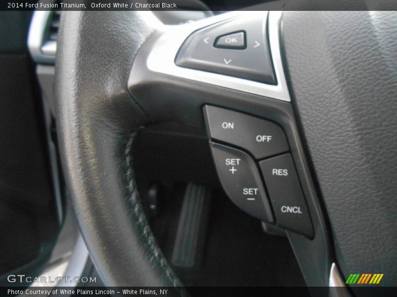 Oxford White / Charcoal Black 2014 Ford Fusion Titanium