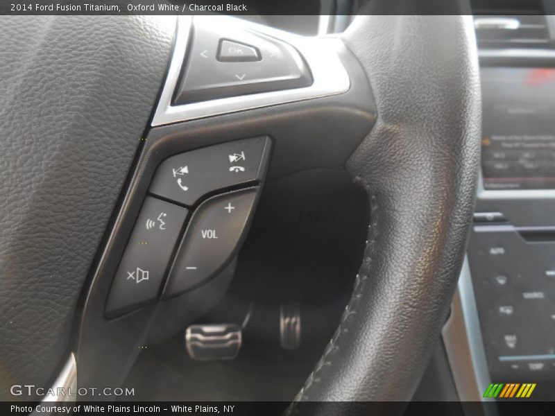 Oxford White / Charcoal Black 2014 Ford Fusion Titanium