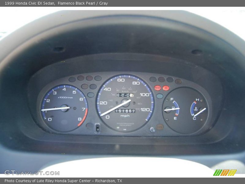 Flamenco Black Pearl / Gray 1999 Honda Civic EX Sedan