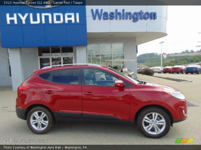 Garnet Red / Taupe 2013 Hyundai Tucson GLS AWD