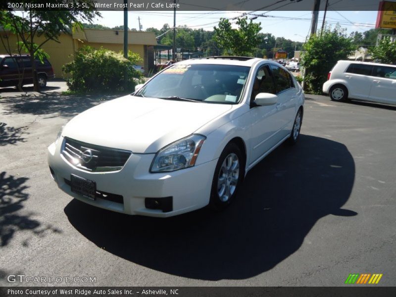 Winter Frost Pearl / Cafe Latte 2007 Nissan Maxima 3.5 SL