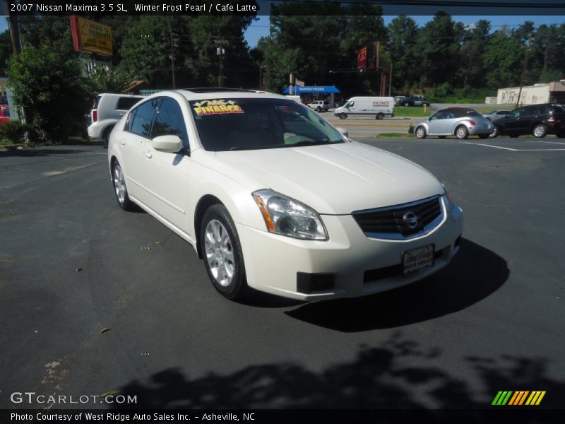 Winter Frost Pearl / Cafe Latte 2007 Nissan Maxima 3.5 SL