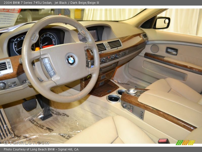 Jet Black / Dark Beige/Beige III 2004 BMW 7 Series 745Li Sedan