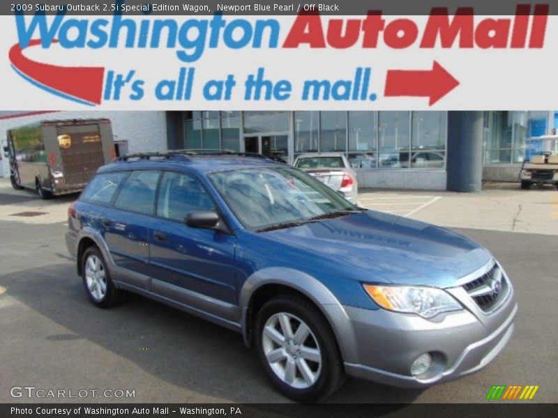 Newport Blue Pearl / Off Black 2009 Subaru Outback 2.5i Special Edition Wagon