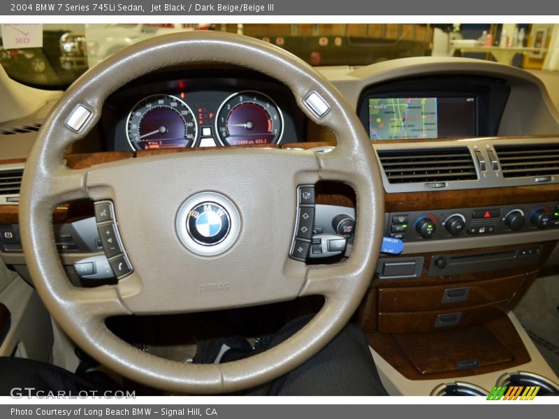 Jet Black / Dark Beige/Beige III 2004 BMW 7 Series 745Li Sedan