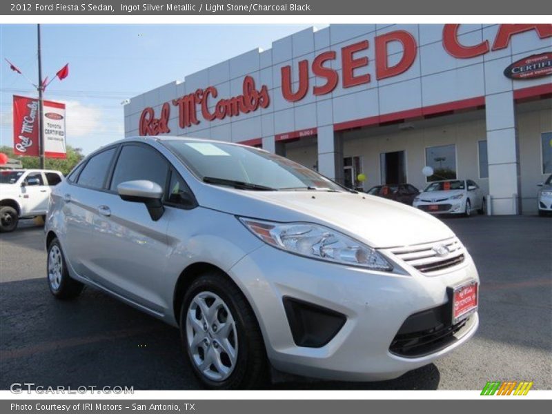 Ingot Silver Metallic / Light Stone/Charcoal Black 2012 Ford Fiesta S Sedan