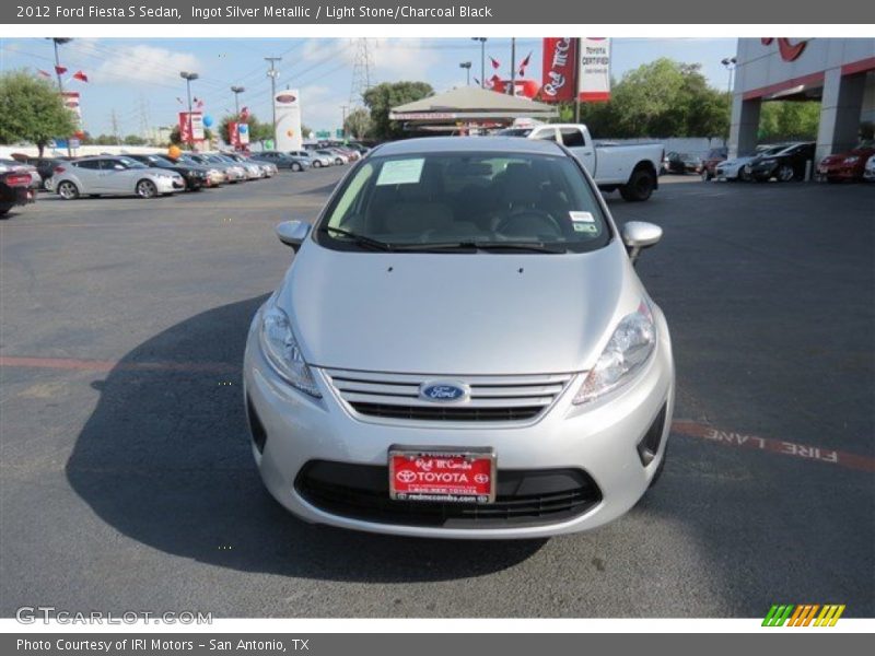 Ingot Silver Metallic / Light Stone/Charcoal Black 2012 Ford Fiesta S Sedan