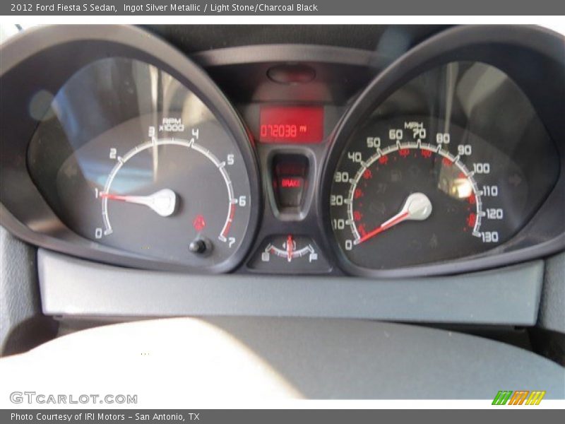 Ingot Silver Metallic / Light Stone/Charcoal Black 2012 Ford Fiesta S Sedan