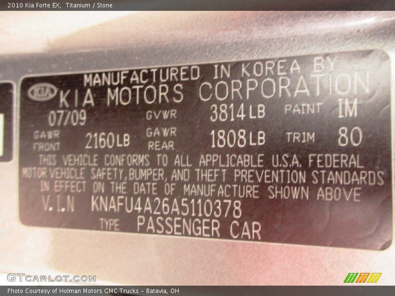 Titanium / Stone 2010 Kia Forte EX