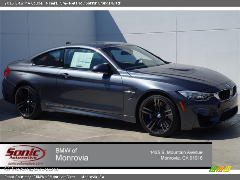 Mineral Grey Metallic / Sakhir Orange/Black 2015 BMW M4 Coupe
