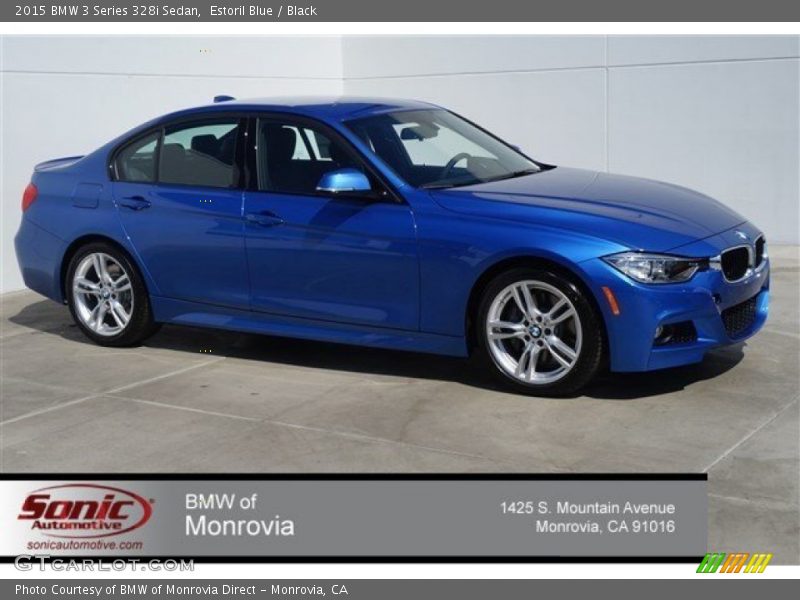 Estoril Blue / Black 2015 BMW 3 Series 328i Sedan