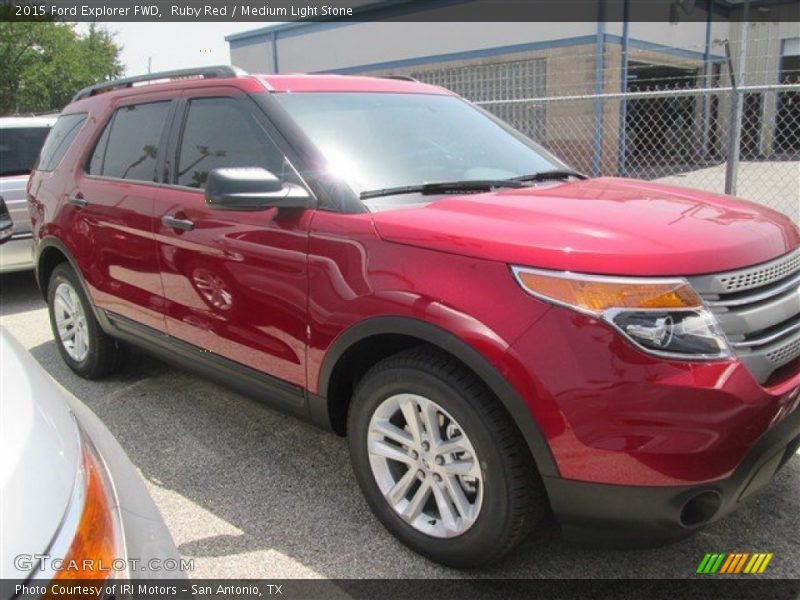Ruby Red / Medium Light Stone 2015 Ford Explorer FWD