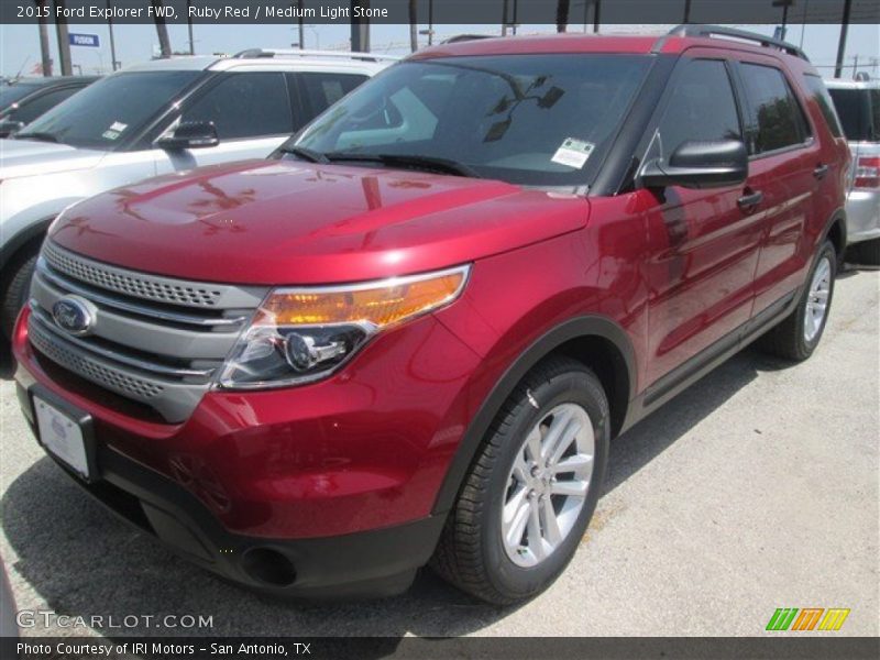 Ruby Red / Medium Light Stone 2015 Ford Explorer FWD