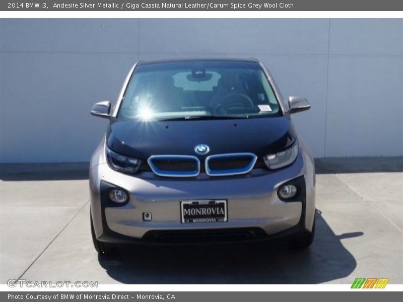 Andesite Silver Metallic / Giga Cassia Natural Leather/Carum Spice Grey Wool Cloth 2014 BMW i3