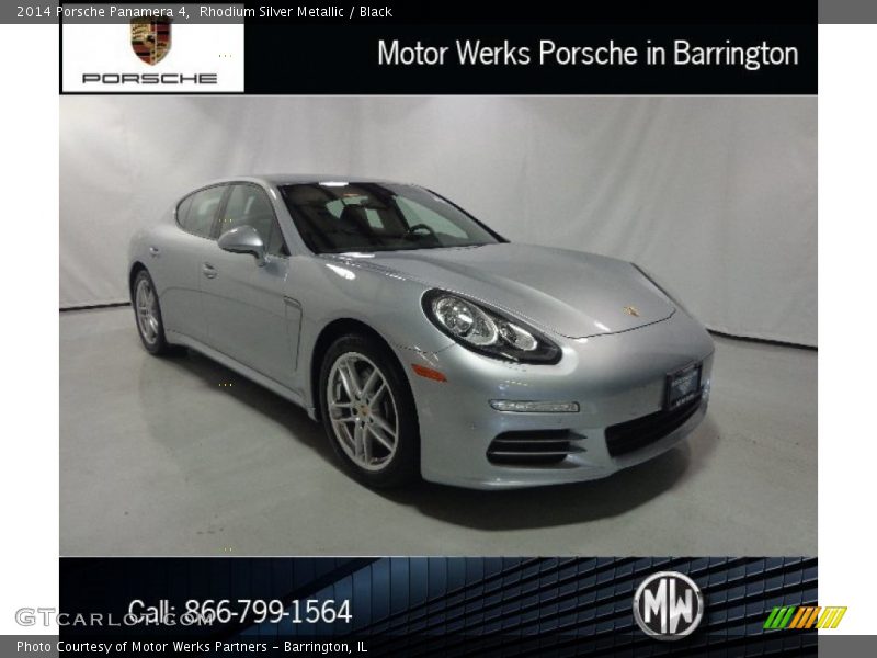 Rhodium Silver Metallic / Black 2014 Porsche Panamera 4