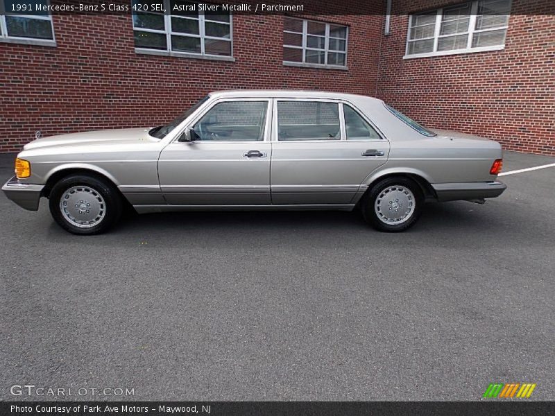 Astral Silver Metallic / Parchment 1991 Mercedes-Benz S Class 420 SEL