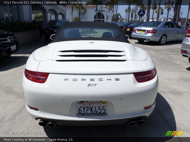 White / Luxor Beige 2013 Porsche 911 Carrera S Cabriolet