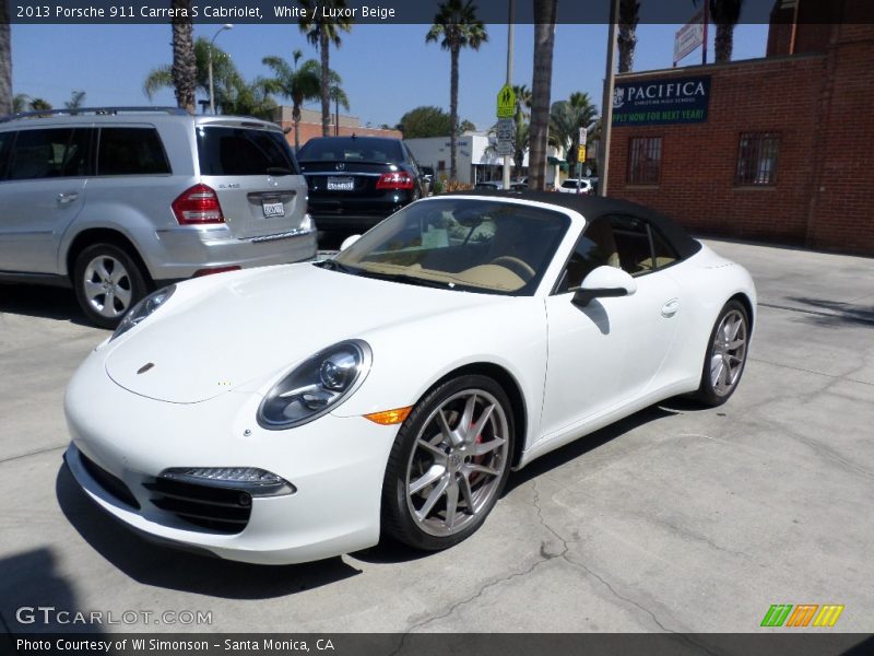 White / Luxor Beige 2013 Porsche 911 Carrera S Cabriolet