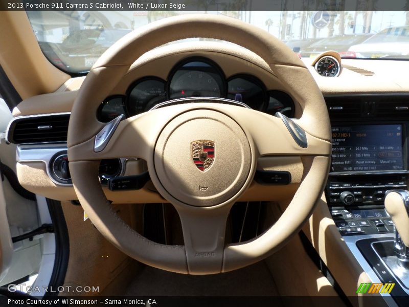 White / Luxor Beige 2013 Porsche 911 Carrera S Cabriolet