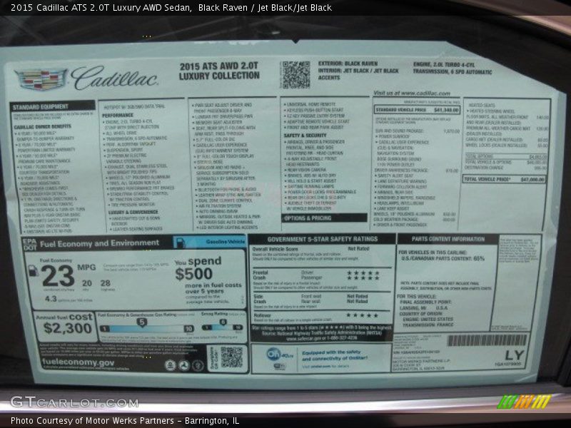  2015 ATS 2.0T Luxury AWD Sedan Window Sticker