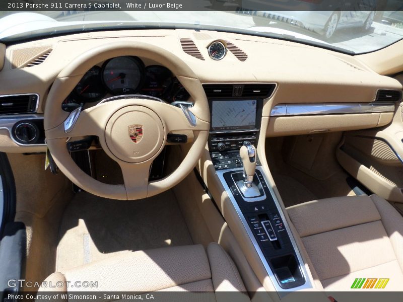 White / Luxor Beige 2013 Porsche 911 Carrera S Cabriolet