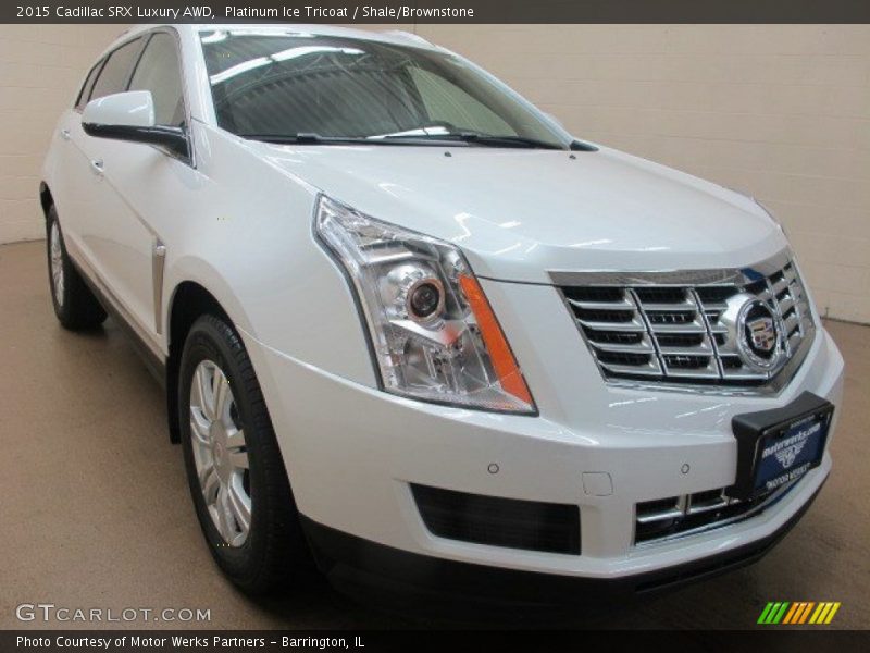 Platinum Ice Tricoat / Shale/Brownstone 2015 Cadillac SRX Luxury AWD