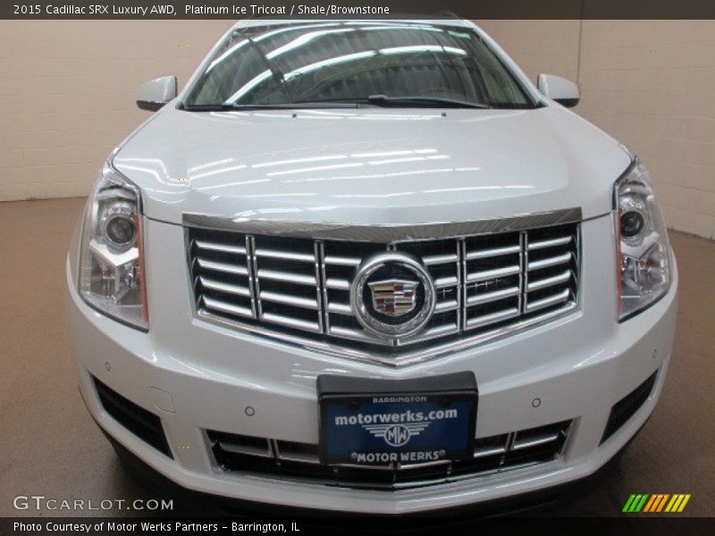 Platinum Ice Tricoat / Shale/Brownstone 2015 Cadillac SRX Luxury AWD