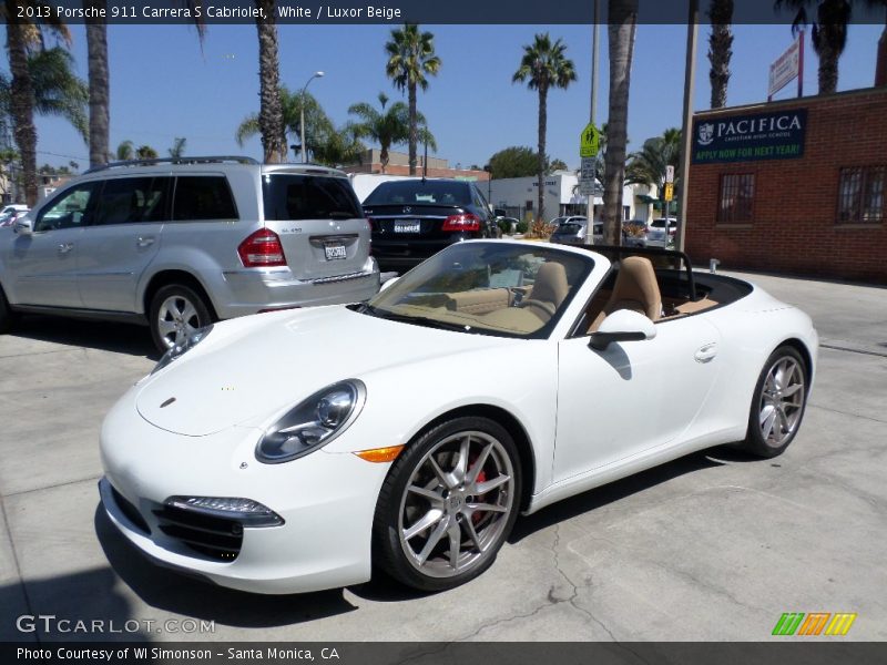 White / Luxor Beige 2013 Porsche 911 Carrera S Cabriolet