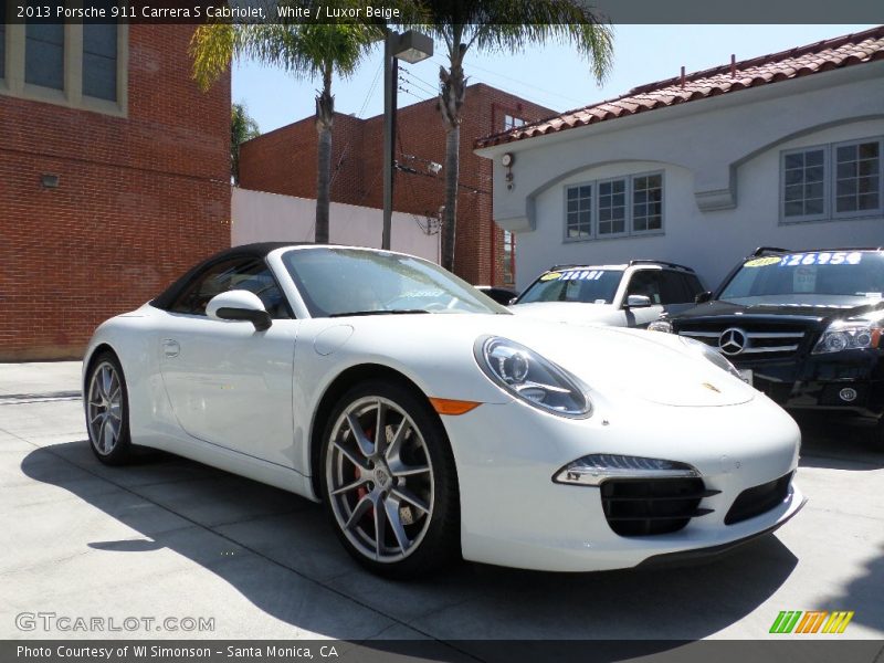White / Luxor Beige 2013 Porsche 911 Carrera S Cabriolet