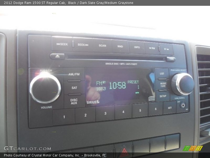 Black / Dark Slate Gray/Medium Graystone 2012 Dodge Ram 1500 ST Regular Cab