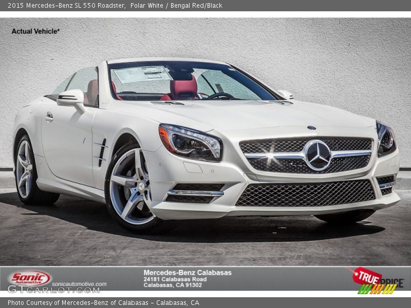 Polar White / Bengal Red/Black 2015 Mercedes-Benz SL 550 Roadster
