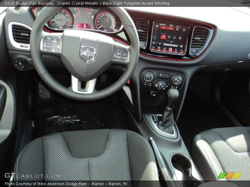 Granite Crystal Metallic / Black/Light Tungsten Accent Stitching 2015 Dodge Dart Blacktop
