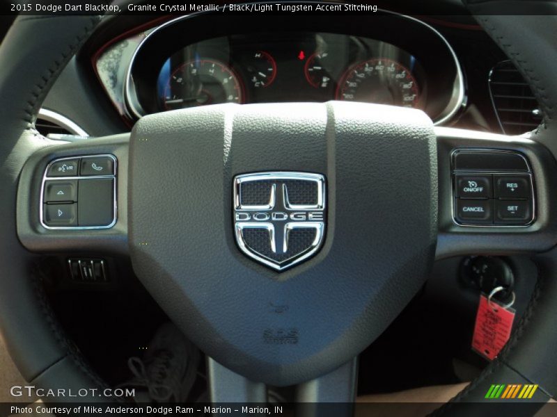 Granite Crystal Metallic / Black/Light Tungsten Accent Stitching 2015 Dodge Dart Blacktop