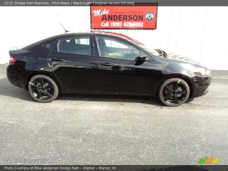 Pitch Black / Black/Light Tungsten Accent Stitching 2015 Dodge Dart Blacktop