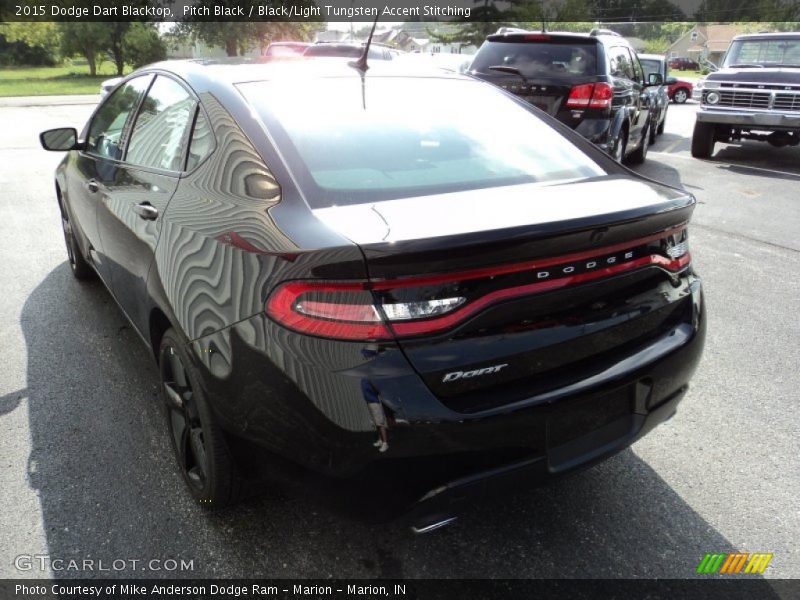 Pitch Black / Black/Light Tungsten Accent Stitching 2015 Dodge Dart Blacktop