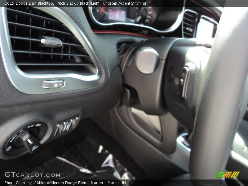 Pitch Black / Black/Light Tungsten Accent Stitching 2015 Dodge Dart Blacktop