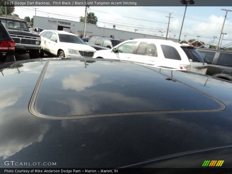 Pitch Black / Black/Light Tungsten Accent Stitching 2015 Dodge Dart Blacktop