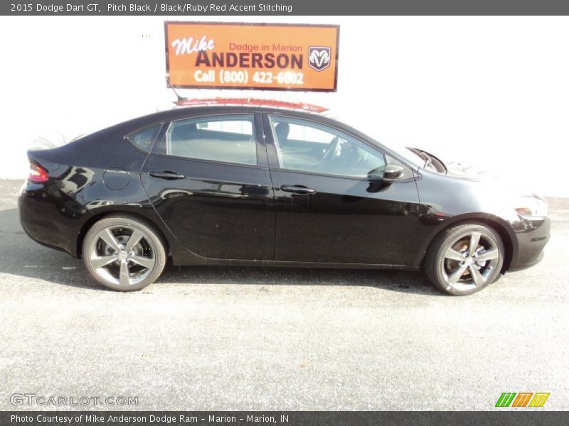 Pitch Black / Black/Ruby Red Accent Stitching 2015 Dodge Dart GT