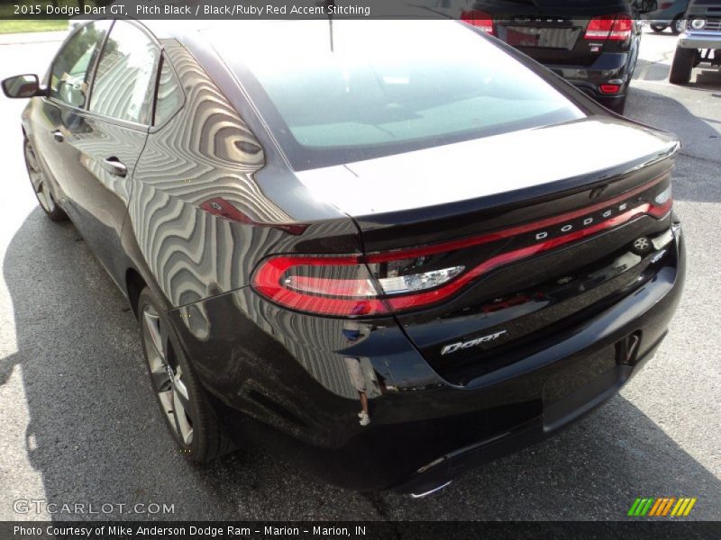 Pitch Black / Black/Ruby Red Accent Stitching 2015 Dodge Dart GT