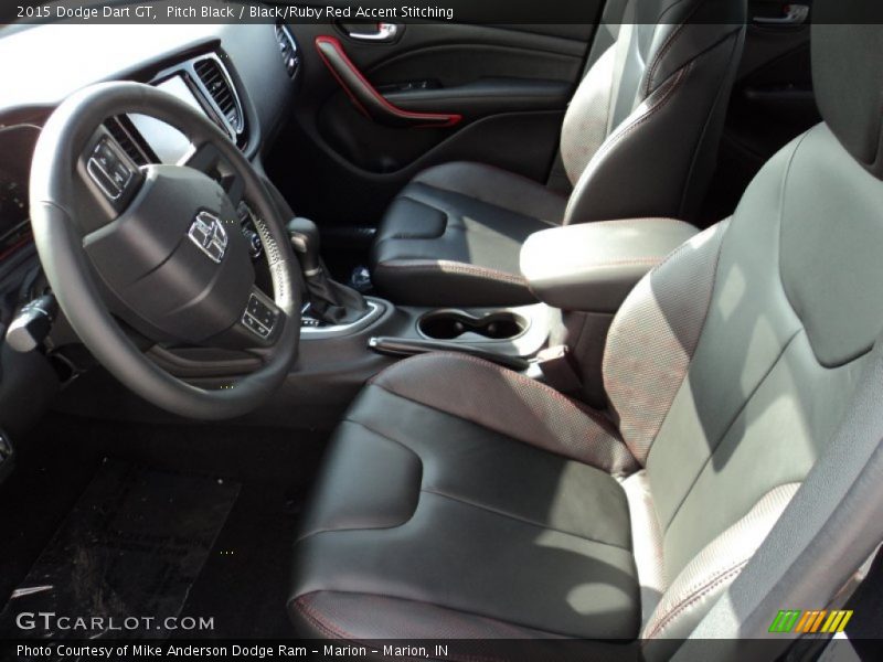 2015 Dart GT Black/Ruby Red Accent Stitching Interior