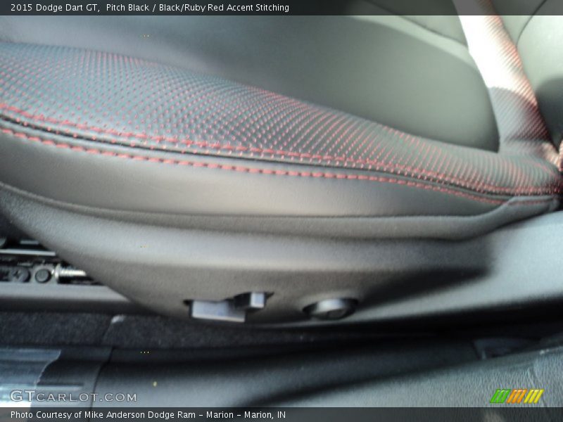 Pitch Black / Black/Ruby Red Accent Stitching 2015 Dodge Dart GT