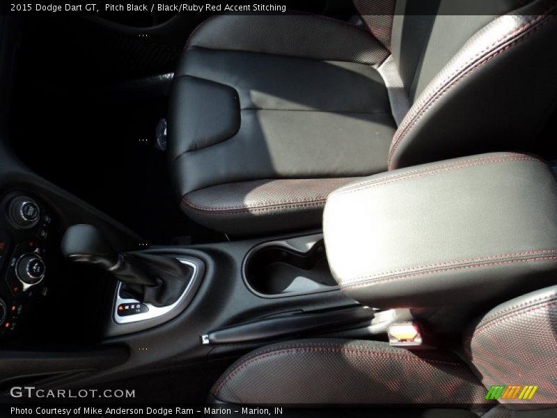 Pitch Black / Black/Ruby Red Accent Stitching 2015 Dodge Dart GT