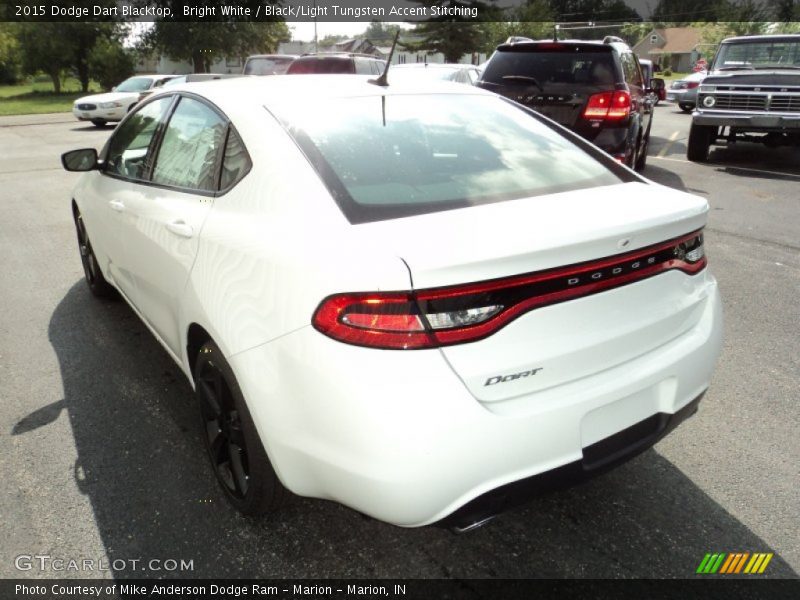 Bright White / Black/Light Tungsten Accent Stitching 2015 Dodge Dart Blacktop