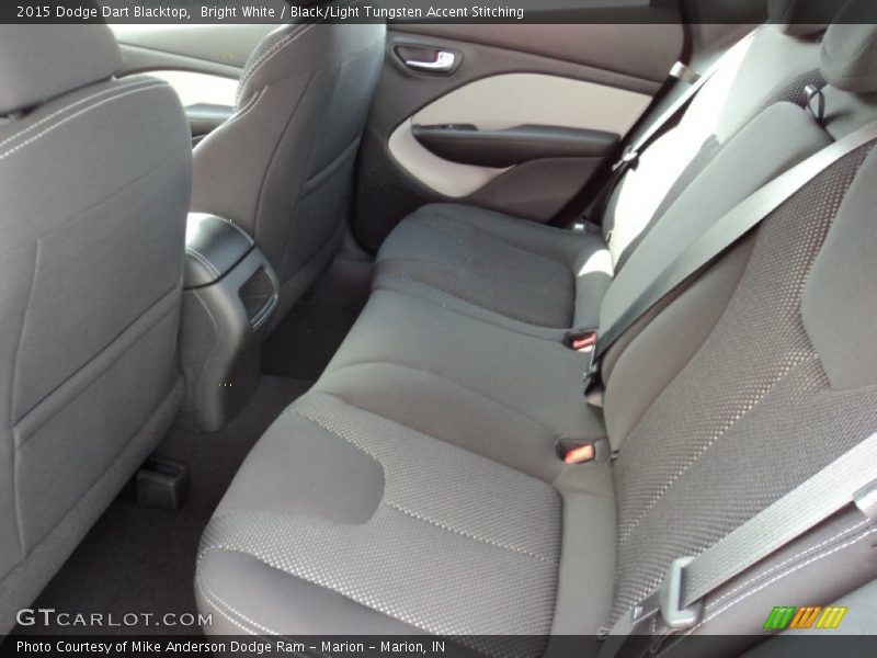 Bright White / Black/Light Tungsten Accent Stitching 2015 Dodge Dart Blacktop