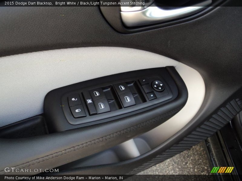 Bright White / Black/Light Tungsten Accent Stitching 2015 Dodge Dart Blacktop