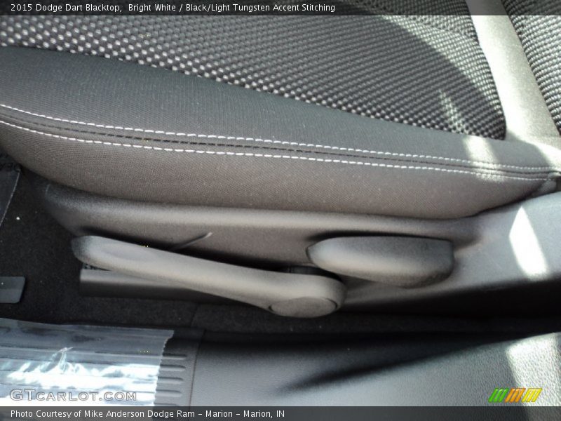 Bright White / Black/Light Tungsten Accent Stitching 2015 Dodge Dart Blacktop