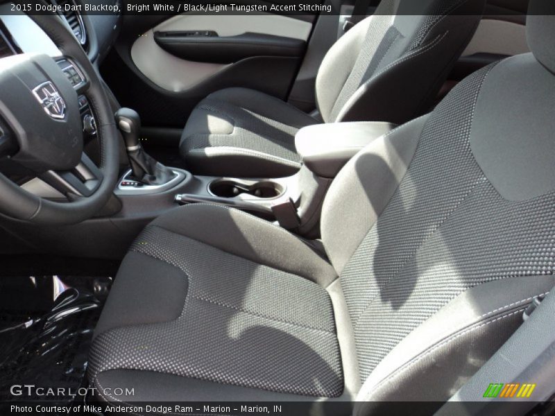 Bright White / Black/Light Tungsten Accent Stitching 2015 Dodge Dart Blacktop