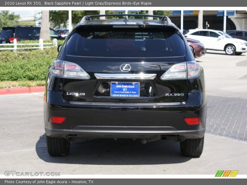Black Sapphire Pearl / Light Gray/Espresso Birds-Eye Maple 2010 Lexus RX 350