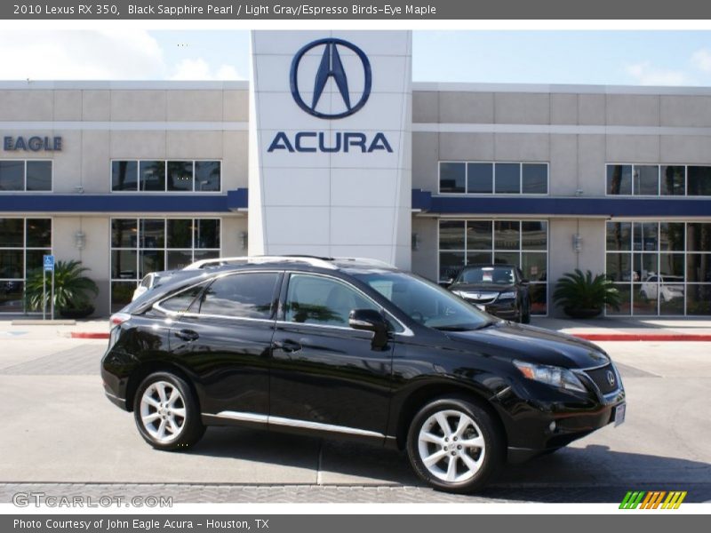 Black Sapphire Pearl / Light Gray/Espresso Birds-Eye Maple 2010 Lexus RX 350