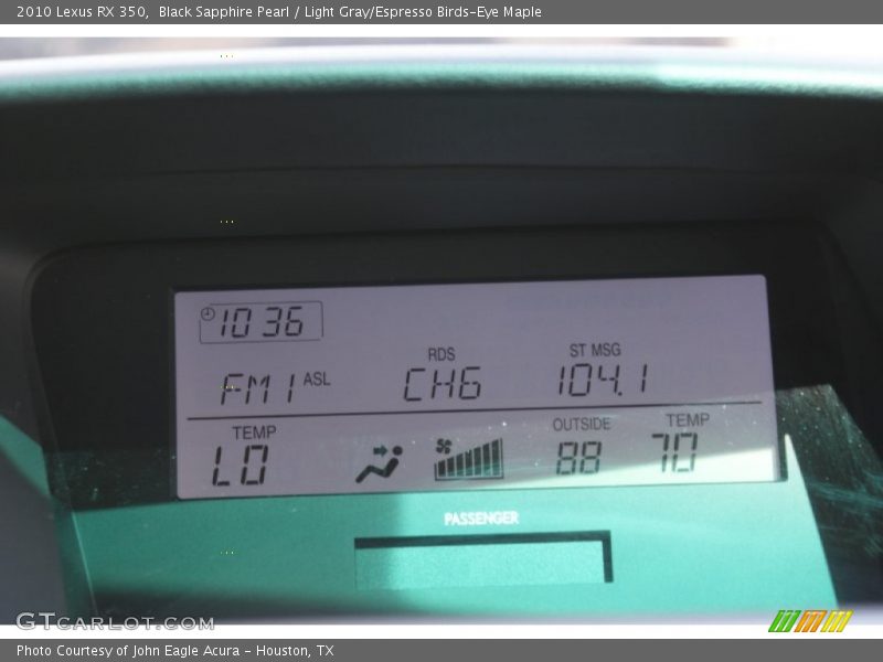 Black Sapphire Pearl / Light Gray/Espresso Birds-Eye Maple 2010 Lexus RX 350